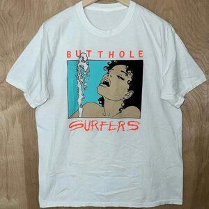 Vtg Butthole Surfers Band For Fans Cotton White Shirt